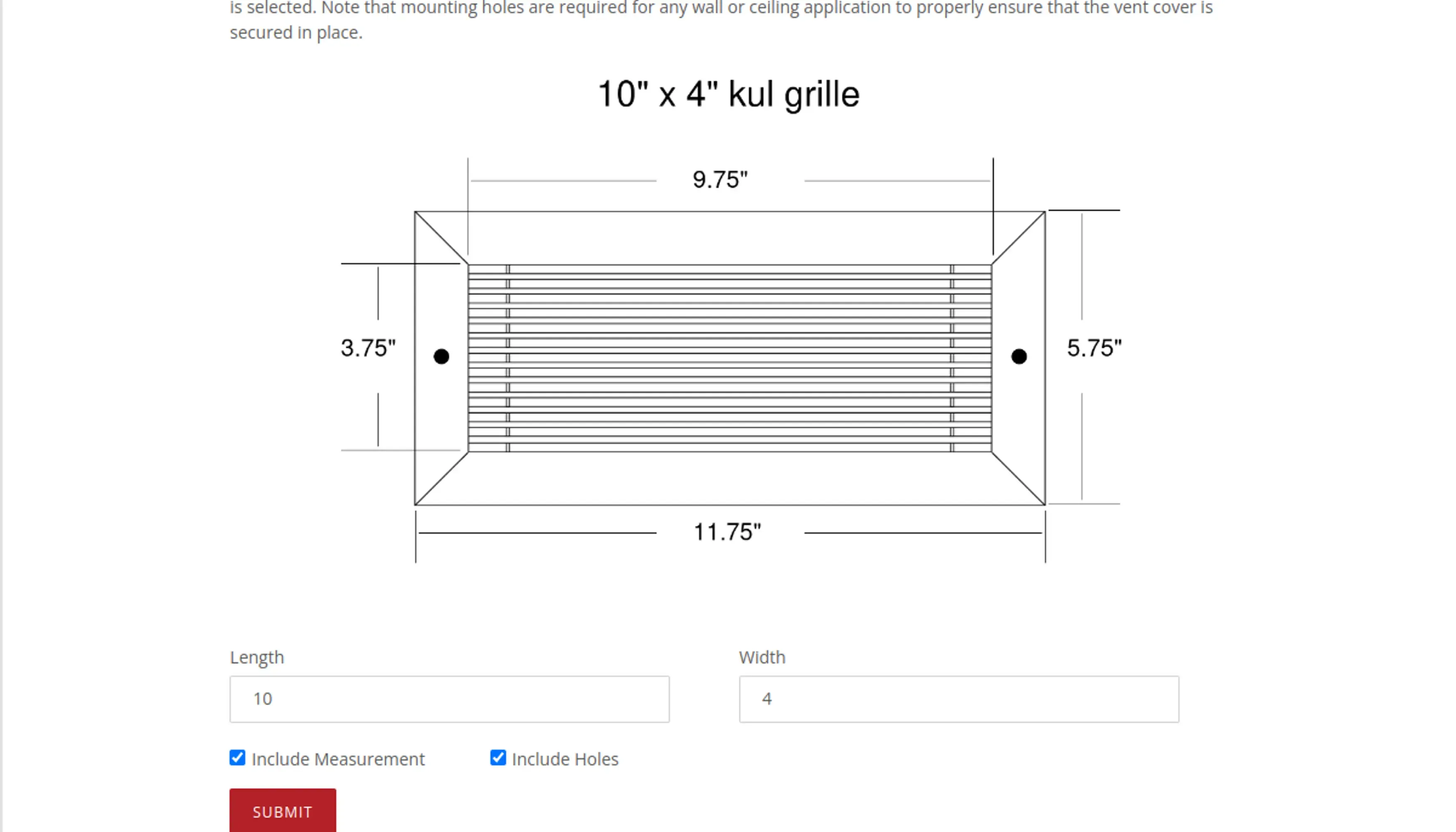 Image of small grille in visualizer